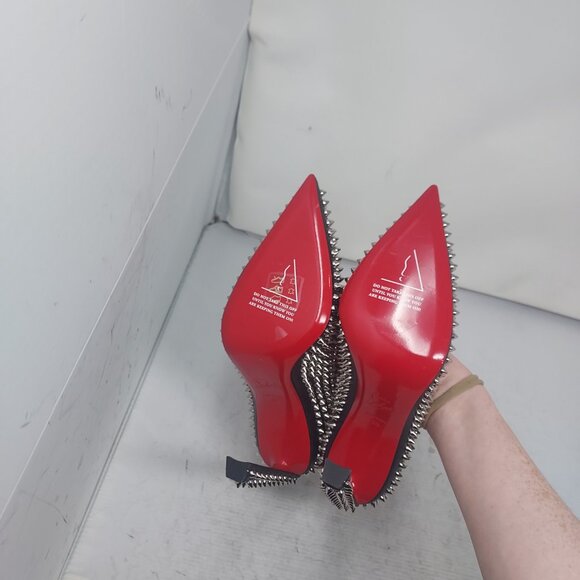 Christian Louboutin Black Condora Leather Spike Stud Pump - Picture 2 of 10
